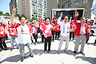 서울 서초 고속버스터미널 앞 유세