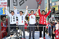 김성태 원내대표, 김문수 서울시장 후보 서울 강서 방신시장 유세