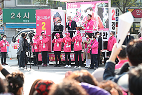 '72시간 투혼 유세'선거 11일차 - 서울 금천 강성만 후보 지원 유세