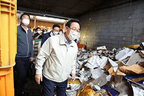 주호영 원내대표 청량리 청과물시장 화재 현장 방문