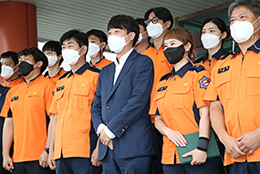 이천 쿠팡화재 복구현장 점검 및 소방서 격려 방문