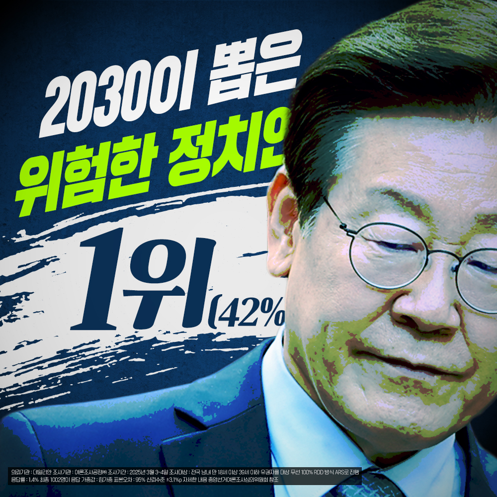 2030이 뽑은 위험한 정치인 1위