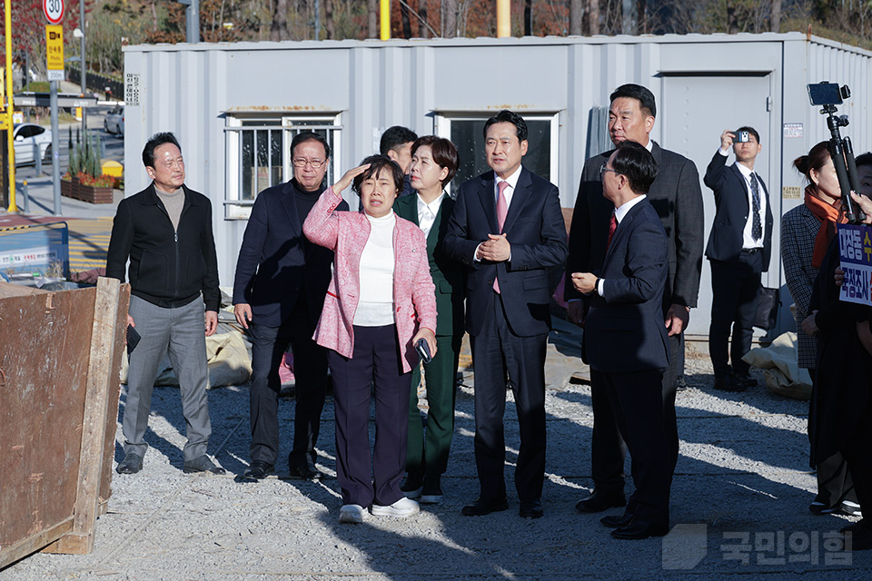 대장동 사회 기반 시설 건설 현장 방문