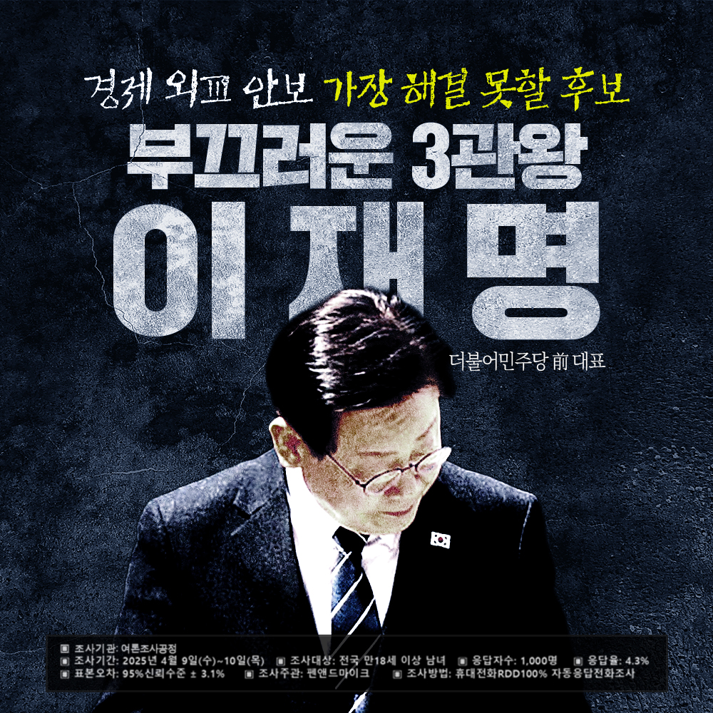 경제 외교 안보 가장 해결 못할 후보 부끄러운 3관왕 이재명