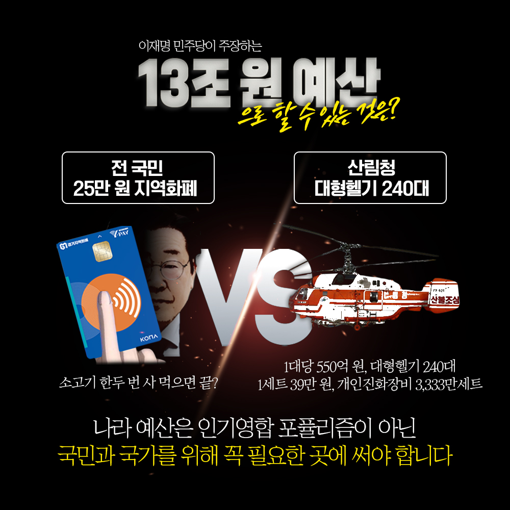 13조 원 예산으로 할 수 있는 것은?