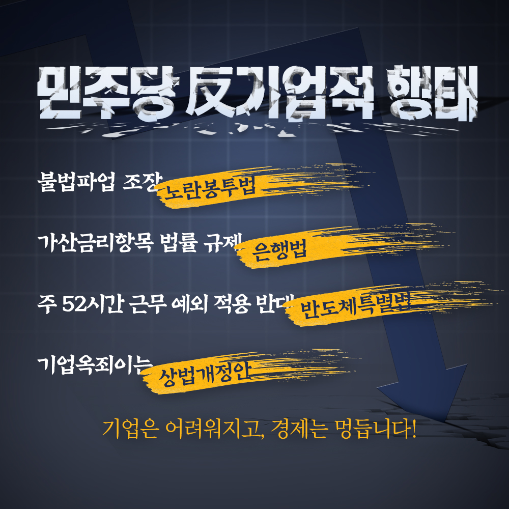 민주당 反기업적 행태