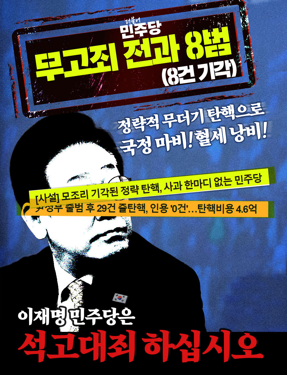 정략적 무더기 탄핵! 무고죄 전과 8범!